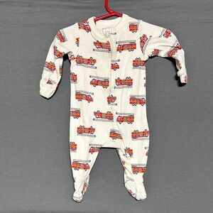 Old Navy Red Fire Truck Print Kids Footie